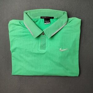 Nike Tiger Woods Collection Polo Shirt Mens 2XL Green Dri-FIT Golf Tour 509161